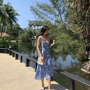 Blue Floral Summer Dress (Dupe)